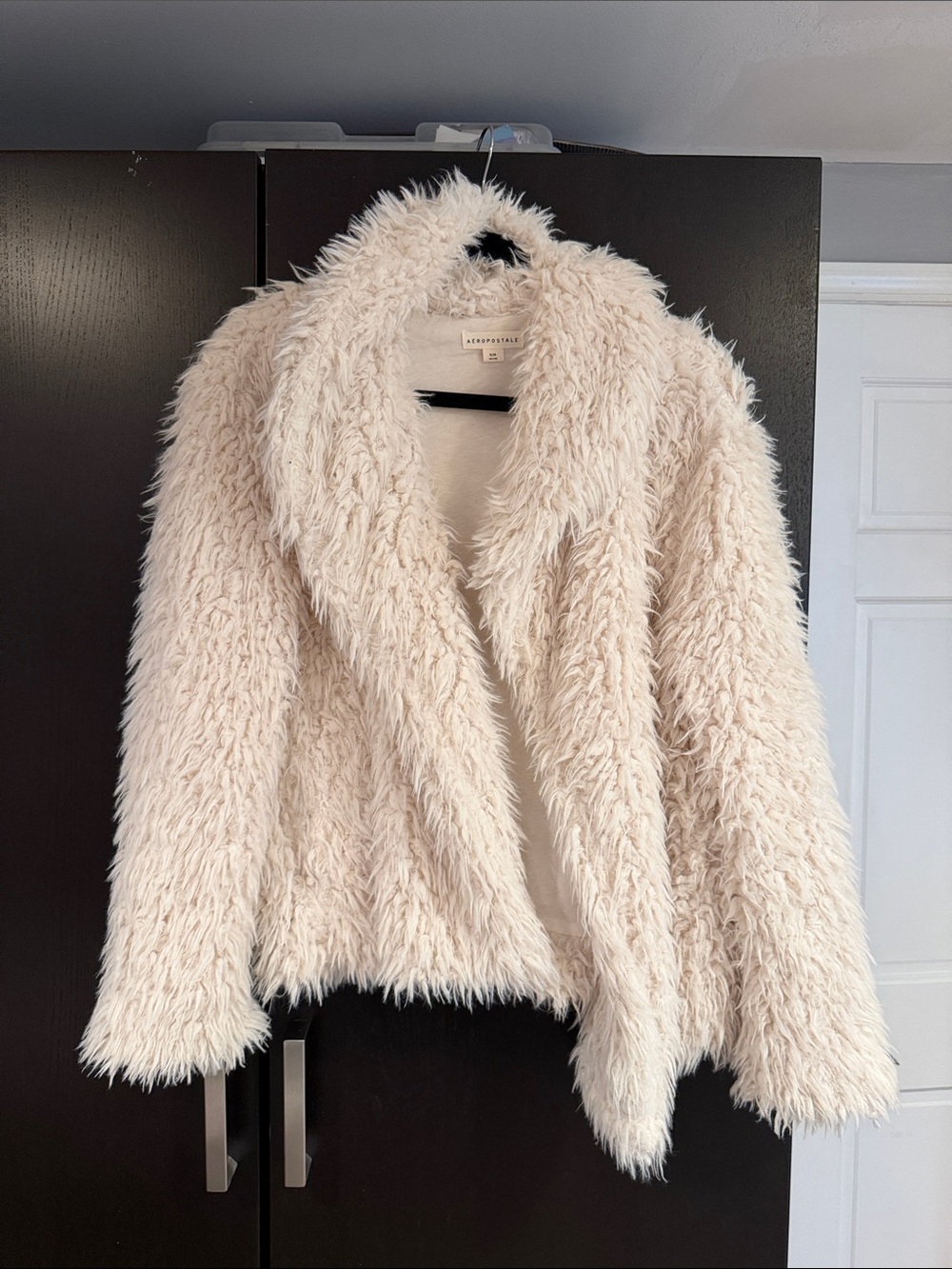 Aeropostale Plush Cream Faux Fur Teddy Jacket